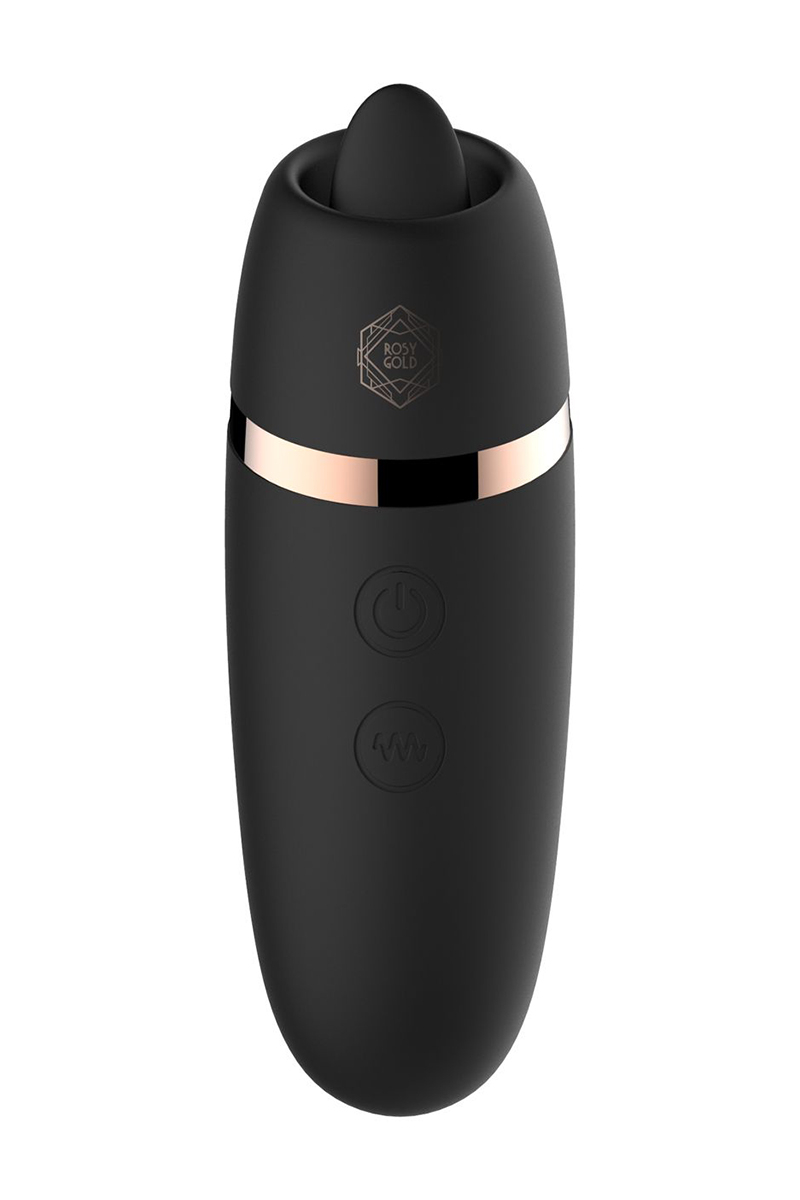 Stimulateur 2 en 1 avec langue vibrante – Rosy Gold