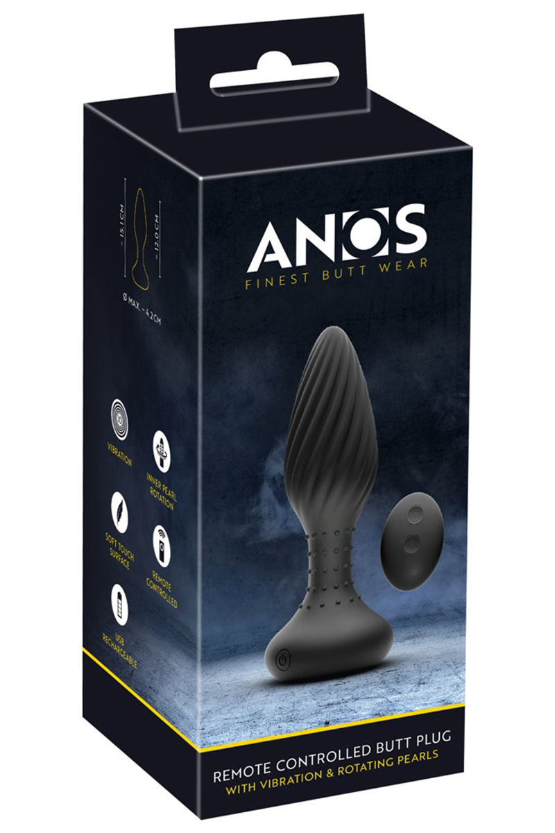 Plug anal vibrant et rotatif télécommandé - Anos – Image 4